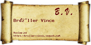 Brüller Vince névjegykártya